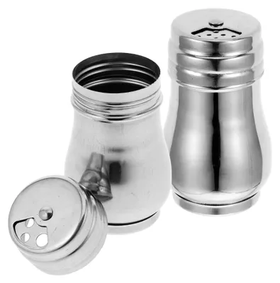 Produktbild von Kleine Edelstahl Salz- und Pfefferstreuer mit Deckel, 2 Stück Gewürzspender für Küche und Gastronomie