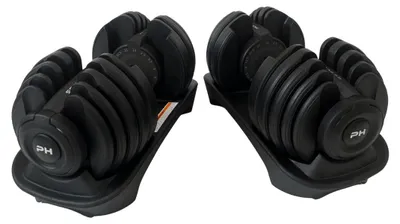 Produktbild von PH Fitness: Verstellbare Kurzhantel mit Einhand-Verstellungssystem, kompakt – verschiedene Gewichtsstufen, ideal für Krafttraining und für den Einsatz zu Hause
