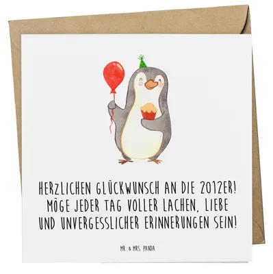 Produktbild von Mr. & Mrs. Panda Grußkarte 2012 Geburtstag Glückwünsche - Weiß - Geschenk, Glückwunsch, Freude, Glückwunschkarte, unvergessliche Erinnerungen, Happy Birthday, faltkarte