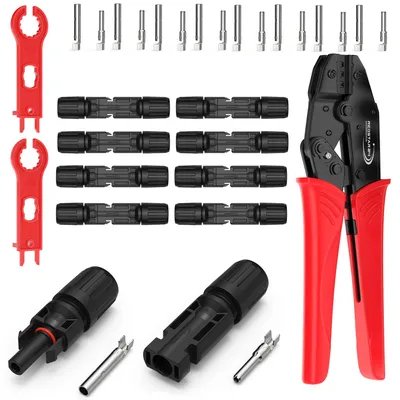 Solar-Crimpset: Krimptang, 10 Steckverbinder, 2 Schlüssel