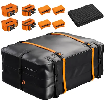 Produktbild von Dachbox Dachtasche Dachgepäckbox - 430 Liter - Wasserdicht - Faltbar - Schwarz - Für Auto mit oder ohne Dachträger