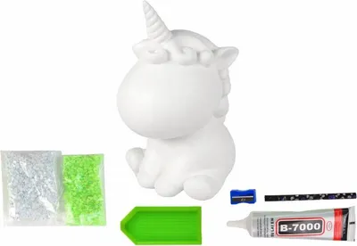 Produktbild von Leantoys Kreatives Einhorn-Set zum Selbermachen, Diamantkristalle, Grün