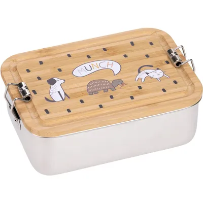 Produktbild von Lässig Brotdose Lunchbox Stainless Steel Bamboo Happy Prints