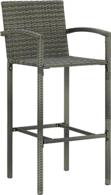 Immagine prodotto di Sgabelli da Bar 4 pz in Polyrattan Grigio