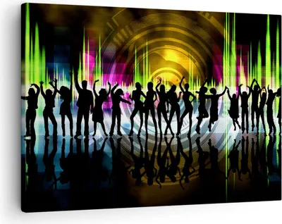 Produktbild von Bild auf Leinwand - Leinwandbild - Disco Musik Tanz Spaß - 70x50cm - Wand Bild - Wanddeko - Leinwanddruck - Bilder - Kunstdruck - Wanddekoration - Leinwand bilder - Wandkunst - AA70x50-2580