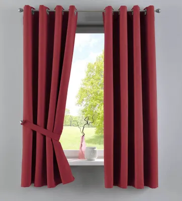 Produktbild von Vorhänge Blickdicht »NewYork« Bordeaux HxB 160x140 cm 2er-Pack Thermo-Gardinen Verdunkelungsvorhang Blackout Ösen schalldämmend UV-Schutz Raffhalter, 201920600-2