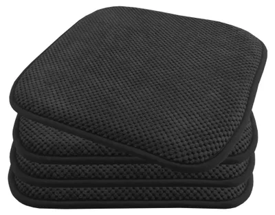 Produktbild von Komfortable & praktische Gel-Kissen 40x40 - Stuhlkissen mit modernem Memory-Schaumstoff - gepolsterte Sitzkissen Out- und Indoor Gartenkissen  Stuhlauflage rutschfest , Farbe:Schwarz;Set:4er