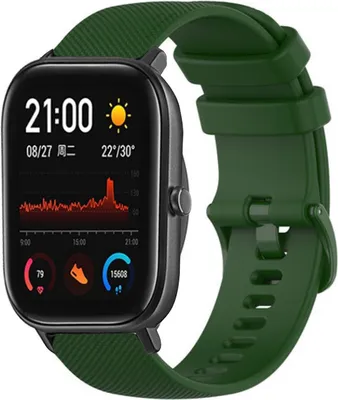 Produktbild von Strap-it Xiaomi Amazfit GTS Luxus Silikonarmband (Armeegrün)
