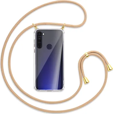Produktbild von Handykette Backcover-Schutzhülle mit Band (Metall goldfarben) für Motorola Moto G Pro, G Stylus - beige