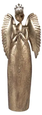 Obrázek produktu pro Clayre & Eef Vánoční dekorace figurka anděla 52x22x144 cm Kov ve zlaté barvě
