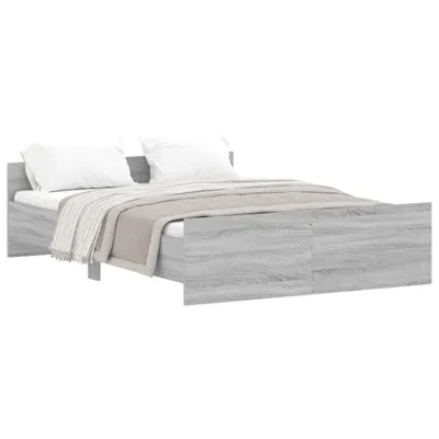Obrázek produktu pro vidaXL Rám postele s čelem a podnožkou Grey Sonoma 135x190 cm