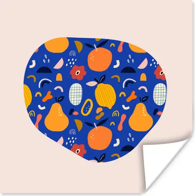 Produktbild von MuchoWow® Poster Abstrakt - Obst - Essen - Birne - Orange 75x75 cm - Wand Dekoration