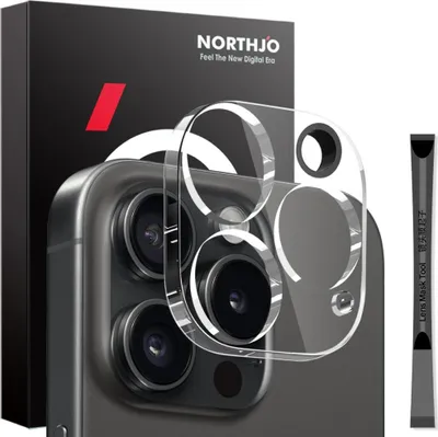 Produktbild von iPhone 16 Pro / Pro Max Kamera Objektivschutz - NORTHJO 9H Panzerglas - Transparent