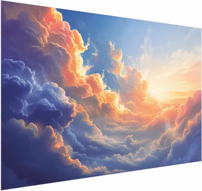 Produktbild von Posterpapier Poster - Sunset Over a Cloudy Sea: A Wonderful Symphony of Colors 60x40 cm Muster b-H-10028-ao-a