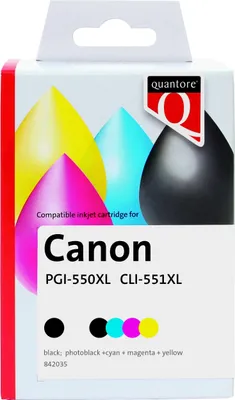 Immagine prodotto di Quantore - Cartucce d'inchiostro alternative per PGI-550XL CLI-551XL Nero + 4 colori
