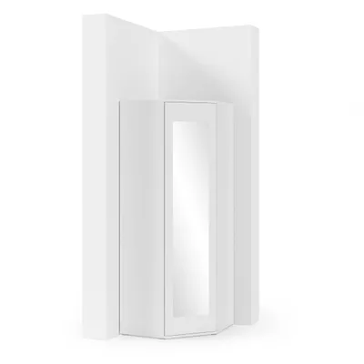 Produktbild von Eckschrank "Modulo", Kleiderschrank mit Spiegel, Weiß Matt