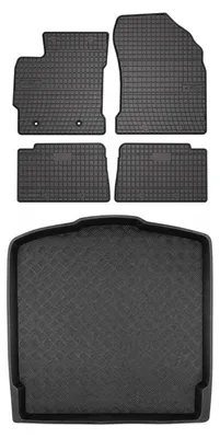 Produktbild von Gummimatten + Kofferraumwanne für Toyota Auris II 2012-2018 (Kombi) – Schwarz, passgenau – Wielganizator SolidPRO