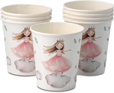 Produktbild von Famanu Pappbecher 200 ml - 8 Stück für Kindergeburtstage und Feiern
