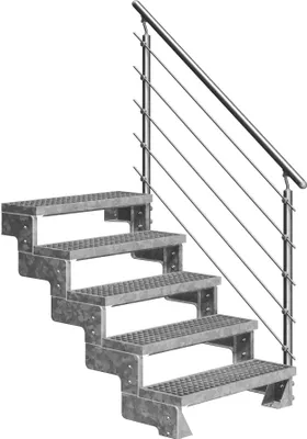 Produktbild von Dolle Außentreppe Gardentop 90-110cm Geschosshöhe mit Gitterrost 80cm breit mit Prova-Geländer