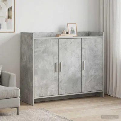 Zdjęcie produktu dla Komoda vidaXL, kolor szary betonowy, 98,5 x 33 x 80 cm, materiał drewnopochodny