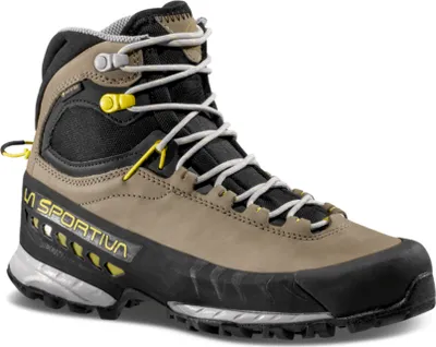 Wanderschuh "TX5 Woman GTX" von La Sportiva; grau mit gelben Akzenten; für Damen; ideal für Outdoor-Aktivitäten.