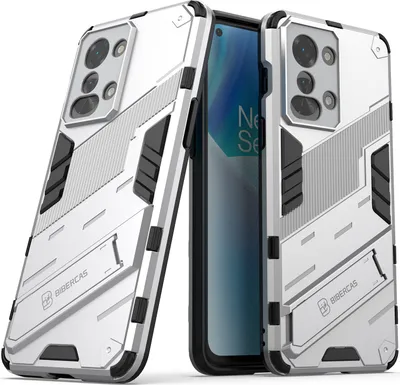Produktbild von Armor Hülle für OnePlus Nord 2T, Hybrid PC TPU Bumper Stoßfestes Schutzhülle mit Standfunktion Orange