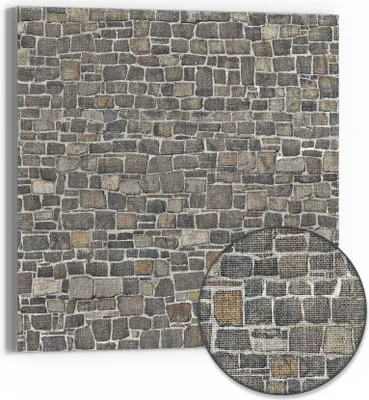 Produktbild von DEQORI Hybrid Leinwand Bild 50x50 cm 'Steinmelodie' Wandbild Glas flach modern