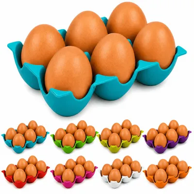 Produktbild von Eierhalter für 6 Eier Kühlschrank Eierablage Eiereinsatz Organizer Türkis