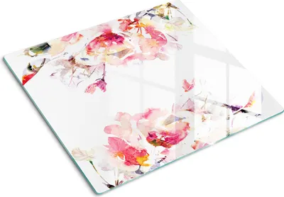 Immagine prodotto di Pannello protettivo in vetro – Copertura per piano cottura – Copertura per piano cottura a induzione – 60x52 cm – Facile da pulire – Vetro temperato – Motivi floreali (rose)
