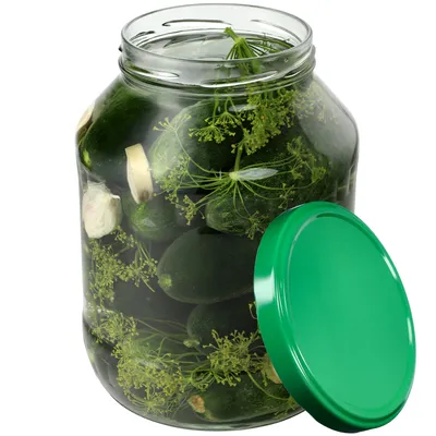 Image de KADAX Bocaux avec couvercle vert "Albi", Bocaux à conserves, 100 mm, 2.5L, 1 pièce