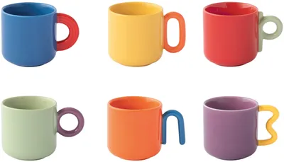 Produktbild von Geschenkset mit 6 Kaffee-Tassen 10 cl Bicolore - Creative - Easy Life