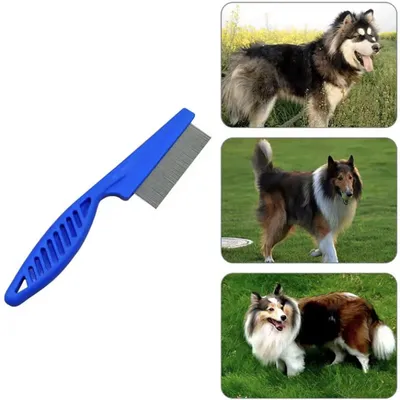 Produktbild von Flohkamm für Tiere – Flohkamm – Tierflöhe – Hundekamm – Katzenkamm – Tierkamm – Flöhe bei Tieren – Blau – Flöhe auskämmen – 14 cm – CHPN