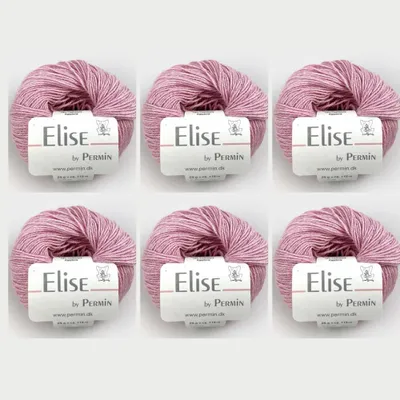 Produktbild von 6x Elise by Permin – s Baumwoll-Kaschmir Garn (25g/115m) (21 rose)