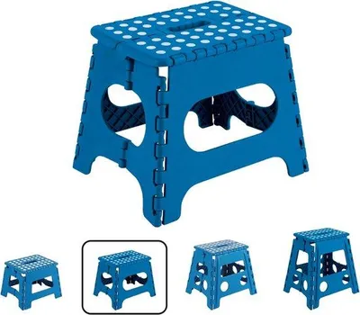 Produktbild von Famanu Klapphocker für Küche und Badezimmer - Blau, 27 cm hoch