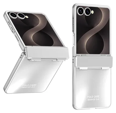Obrázok produktu pre Puzdro a ochranné sklo 9H pre telefón Samsung Galaxy Z Flip8, chrániace spoje, striebornej farby