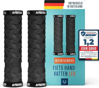 Productafbeelding van Famanu mountainbike handvatten met geoptimaliseerde demping en duurzame grip - zwart