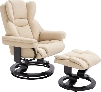 Produktbild von HOMCOM Relaxsessel mit Hocker drehbarer Ruhesessel TV-Sessel mit Liegefunktion