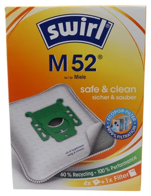 Immagine prodotto di Swirl 4x sacchi microfibra M52 per aspirapolvere Miele S1 H1 S140 S168 S190 S19