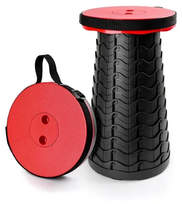 Produktbild von Teleskophocker, Traglast 180 kg, rot/schwarz