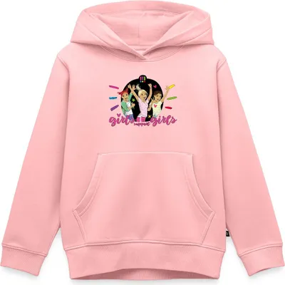 Produktbild von Spreadshirt Die Drei Ausrufezeichen Girls Support Girls Kinder Premium Hoodie, 158/164 (12 Jahre), Rosa