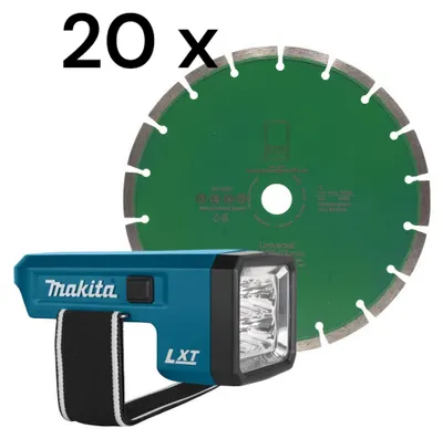 Produktbild von Set Makita STEXBML146 + 20 Stück Diamanttrennscheiben Green Cut 230 mm