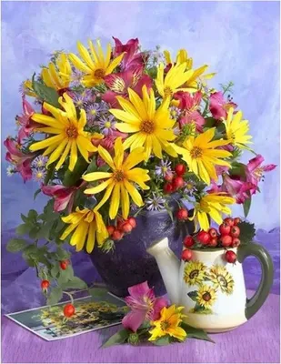 Obrázek produktu pro Vikpap W3895 - malování podle čísel, plátno 30 × 40 cm - Slunečná kytice