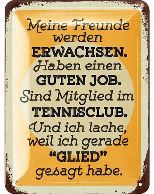 Produktbild von LANOLU Retro Blechschild Freunde werden erwachsen, vintage Metallschilder mit Sprüchen, Shabby Chic Deko Küche und Garten, 15x20cm