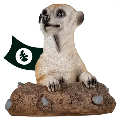 Produktbild von Erdmännchen Gartenfigur im Erdloch aus Kunstharz - Wetterfeste Gartenfiguren für außen - Handbemalte Gartenfiguren groß - Dekofigur Garten für den Außenbereich