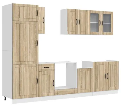 Image de vidaXL Ensemble de 8 armoires de cuisine Lucca Chêne Sonoma Matériau dérivé du bois