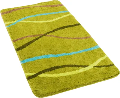 Produktbild von Pacific Badteppich Nevis Grün Streifen, Größe:55x55 cm WC-Vorleger mit Ausschnitt