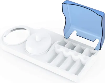 Produktbild von Zahnbürstenhalter Halterung Kompatibel mit Oral-B Elektrozahnbürsten Handstück, Ständer Kompatibel mit Oral B ladestation Aufsteckbürsten, für 4 Aufsteckbürsten - Blau