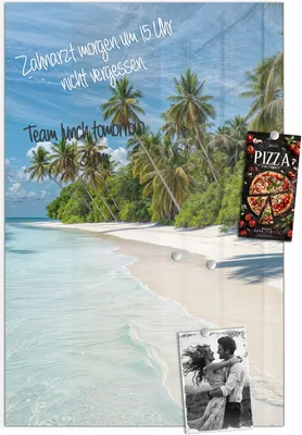 Produktbild von Magnettafel 40x60cm Pinnwand Whiteboard beschreibbar - Tropischer Strand