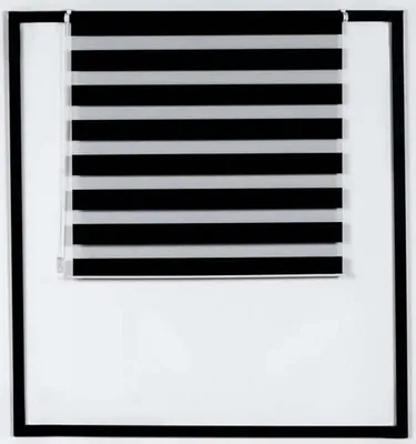 Immagine prodotto di Tenda a rullo doppia, Zebra - Tenda a rullo doppia, facile installazione a clip, vari colori e dimensioni | Colore: Nero | Dimensioni: 80x150 cm