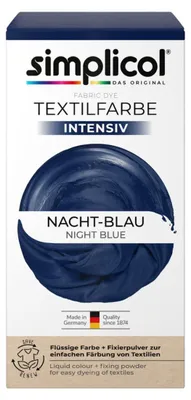 Zdjęcie produktu dla Simplicol intensywny barwnik do tekstyliów w płynie all in 1 w kolorze nocnego błękitu